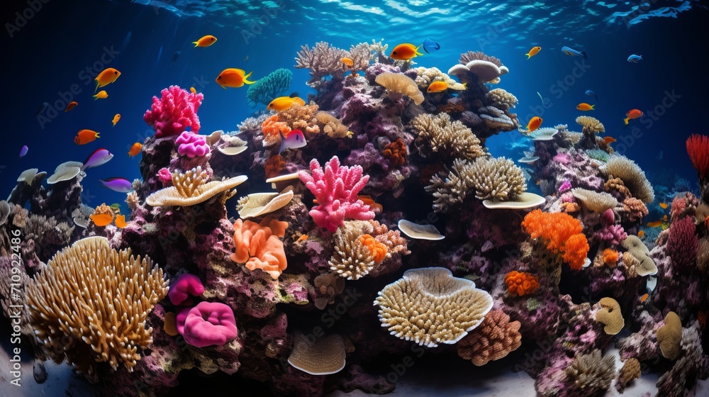 Exquisite underwater beauty  capturing vibrant marine life and colorful coral reefs