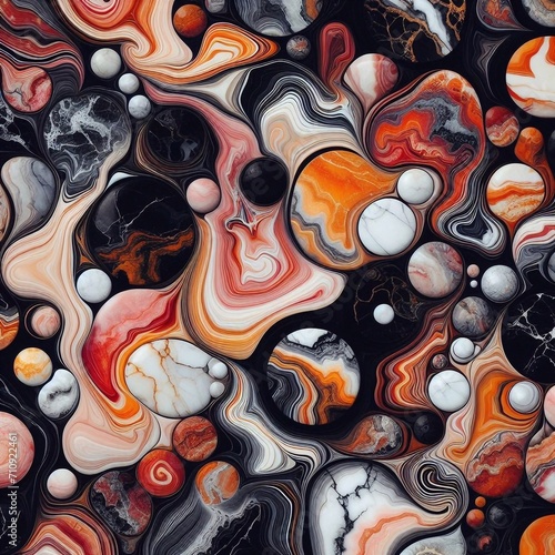 Marble pebbles background. AI generated illustration