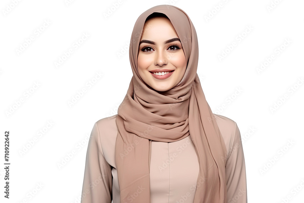 Portrait of young beautiful Muslim woman that wear hijab isolated on white transparent background, Arabian middle eastern religious concept. Portrait of young beautiful Muslim woman that wear hijab isolated on white transparent background, Arabian middle eastern religious concept.