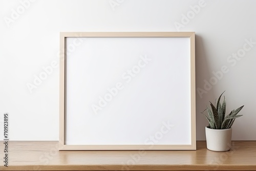 white paper frame canvas mockup in white background