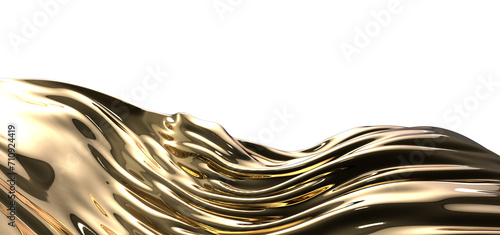 3d render of gold cloth. iridescent holographic foil. abstract art fashion background.