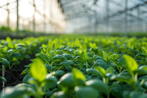 Green crop in the modern greenhouse