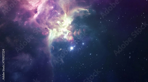 Zooming Out Of A Nebula In Deep Space. Highly Realistic Background. Copy paste area for texture