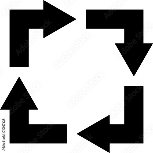 A symbol of four arrows arranged in a square, vector icon. photo