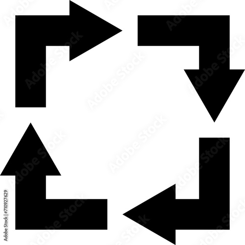 A symbol of four arrows arranged in a square, vector icon.