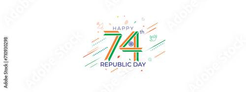 India republic day freedom celebration. 74 glorious years and developmet of India background. photo
