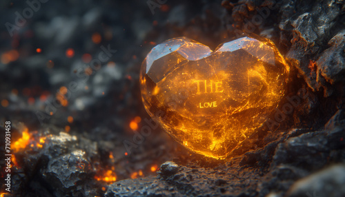 Fiery Crystal Heart Radiating Love and Warmth © Mathieu