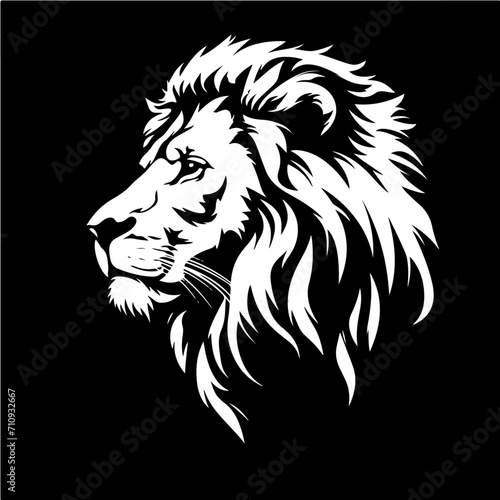 Fototapeta Naklejka Na Ścianę i Meble -  Majestic Lion Silhouette - Powerful Vector for Brand Logos, T-Shirts, and Masculine Design Themes