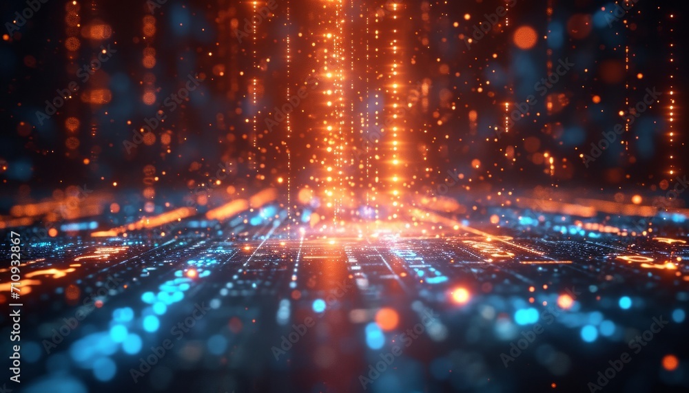 Obraz premium A technology background with data represented in light. 