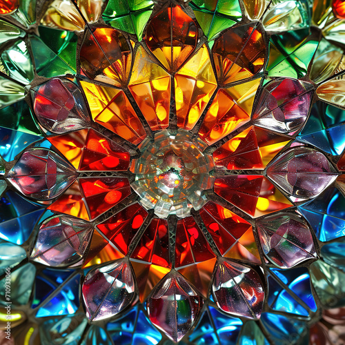 Colorful stained glass mosaic