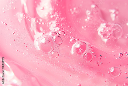 Pink texture shower gel shampoo face serum texture with bubbles