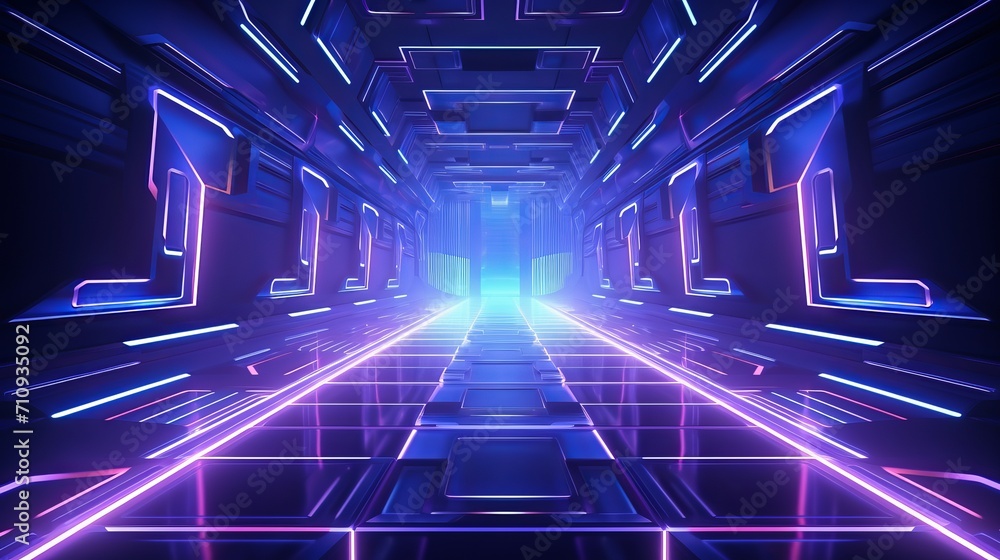 A 3d graphic that depicts futuristic sci-fi techno lights and cool backgrounds in blue and purple. A 3d graphic that depicts futuristic sci-fi techno lights and cool backgrounds in blue and purple.