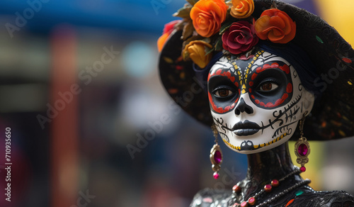 Vibrant Tradition: Day of the Dead Celebration Portrait © Kordiush