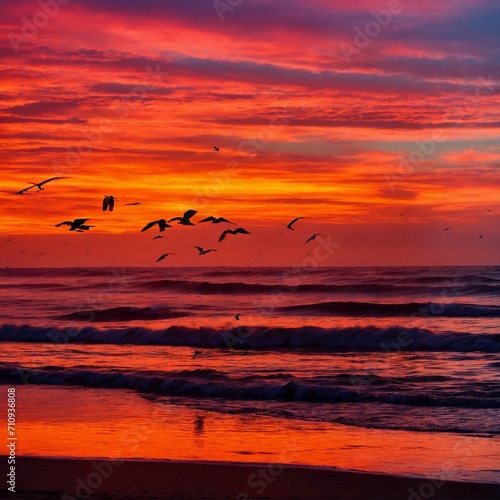 sunset in the sea © Eliott