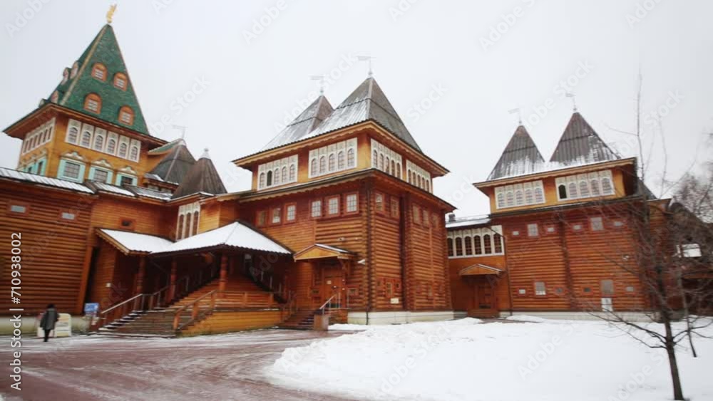 Reconstructed wooden palace of Tsar Alexei Mikhailovich at winter Reconstructed wooden palace of Tsar Alexei Mikhailovich at winter