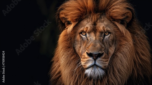 Close Up of Lion on Black Background © BrandwayArt