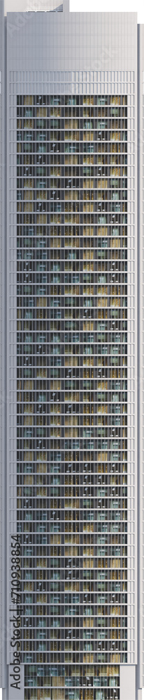 Obraz premium Facade view of moden building at night - skyscraper