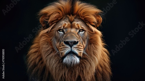 Lion portrait on dark background © BrandwayArt