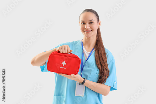 Female medical intern with ...