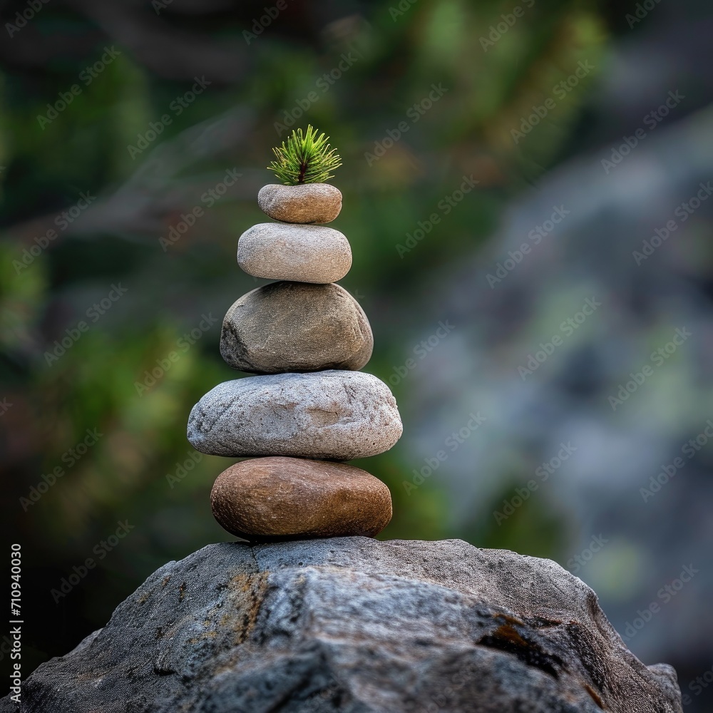 Stacked stones in natural scenery, zen style Stacked stones in natural scenery, zen style