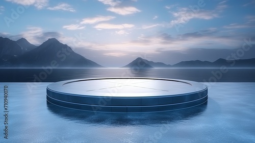 To render, a 3d stage is placed on the water surface.