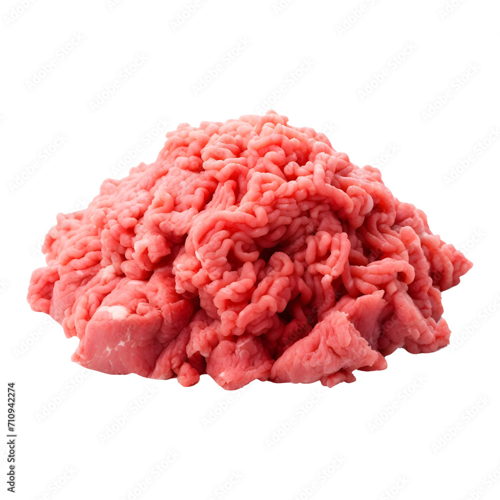 Raw minced meat isolated on white background, PNG Cutout Raw minced meat isolated on white background, PNG Cutout