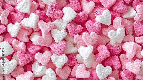 White and pink 3d hearts wallpaper