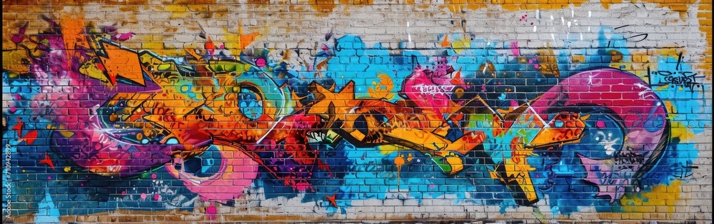 Fototapeta premium Vivid Graffiti Adorns Urban Wall