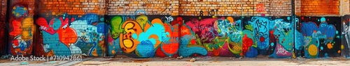 Vibrant Graffiti Adorns Colorful Wall