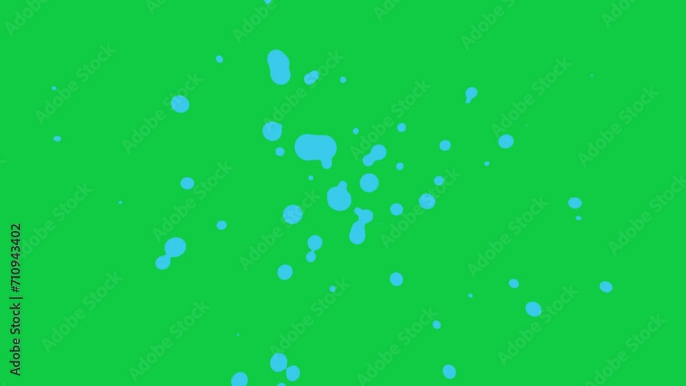 Green screen splash. Bubbles in water. Chroma key liquid.