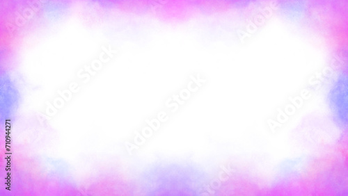 pink smoke border frame of delicate clouds with copy space on transparent background. illustration of purple nebula with overlay effect. cute and delicate design of postcard, invitation, banner