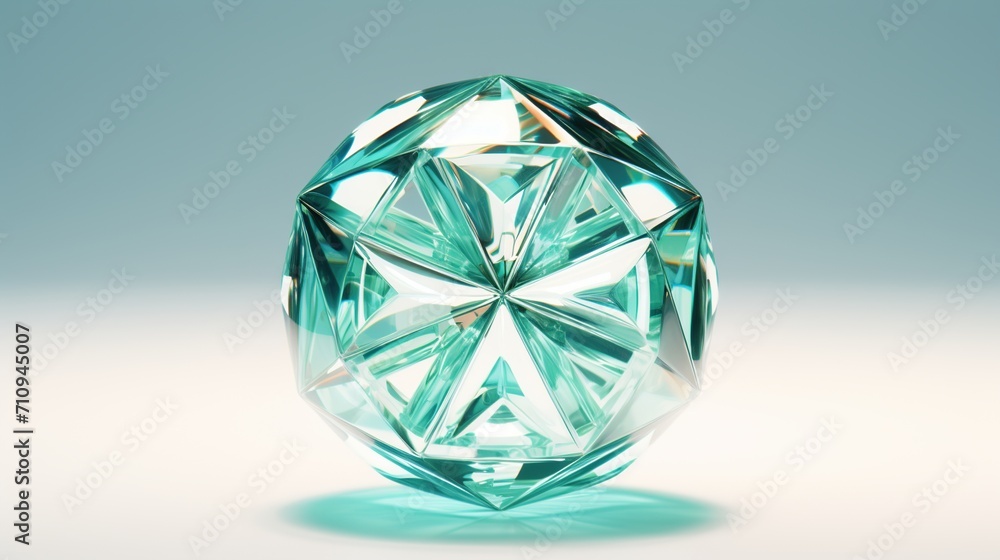 3D rendering of a green crystal ball 3D rendering of a green crystal ball