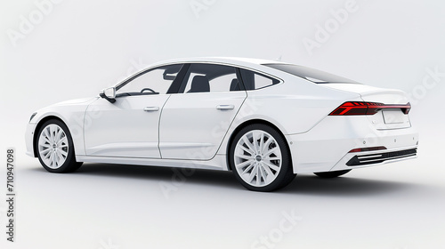 New car  sedan type in modern style. Copy-space  banner composition. 3D illustration   