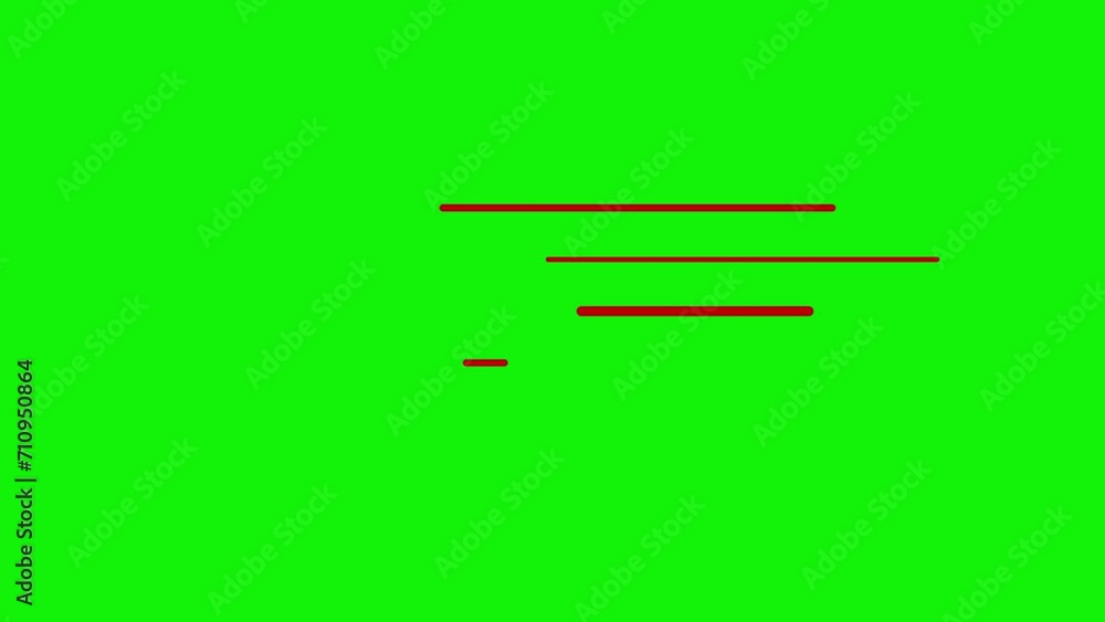 Seamless loop of 2D animation of four red horizontal lines streaming ...