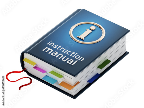 Foto Instruction manual isolated on transparent background