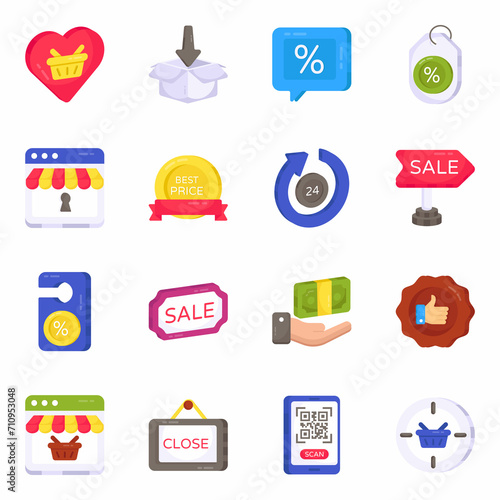 Pack of Purchase Flat Icons 

