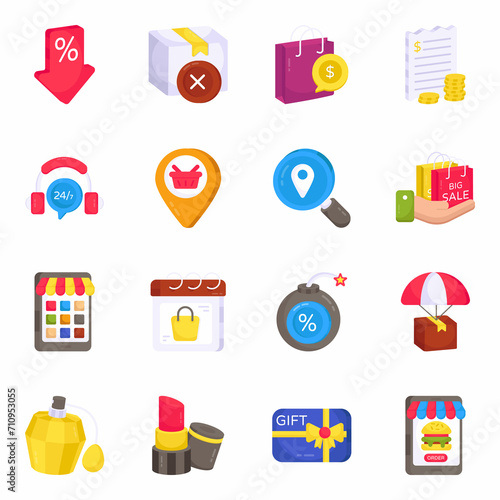 Pack of Spending Flat Icons 

