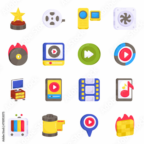 Pack of Multimedia Flat Icons

