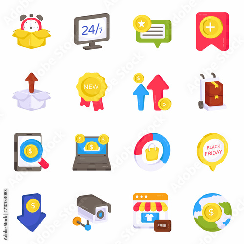 Pack of Shopping and Buy Flat Icons 
