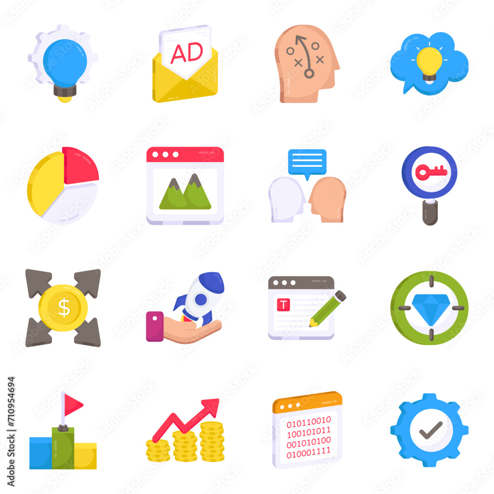 Pack of Web and Analytics Flat Icons
Pack of Web and Analytics Flat Icons