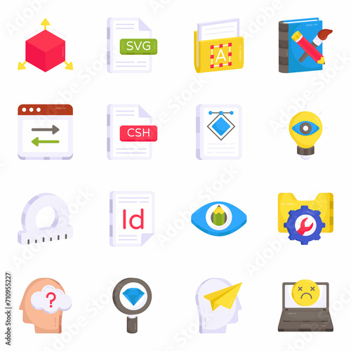 Pack of Designing and Creativity Flat Icons 

