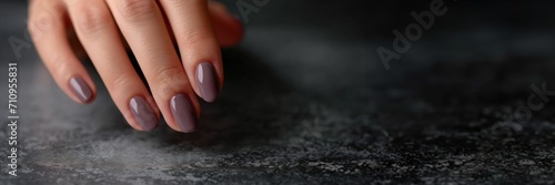 French manicure on a beautiful hand Generative AI photo