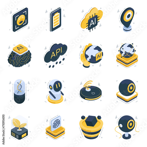 Pack of Ai Isometric Icons 
