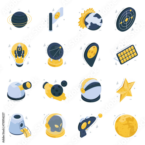 Pack of Astrology Isometric Icons

