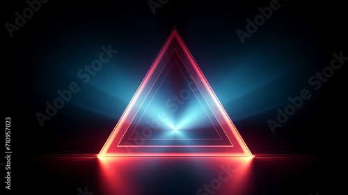 Backgrounds can be great with a cool geometric triangular figure in neon laser light.