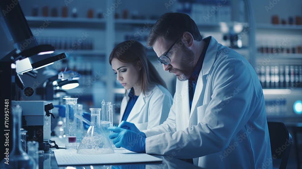 During their work in an equipped laboratory, the chemist, doctor, and coworker are sharing information about the dna mutations involved in vaccine development. During their work in an equipped laboratory, the chemist, doctor, and coworker are sharing information about the dna mutations involved in vaccine development.