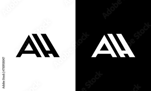 AH initials in the shape of a house roof logo design vector photo