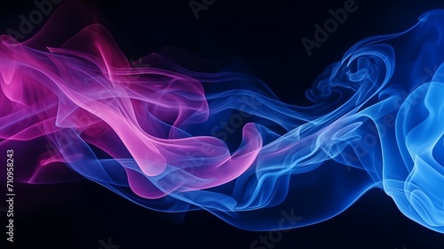 Smoke effects that are blue and pink with a black background.