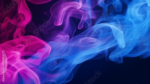 Smoke effects that are blue and pink with a black background.