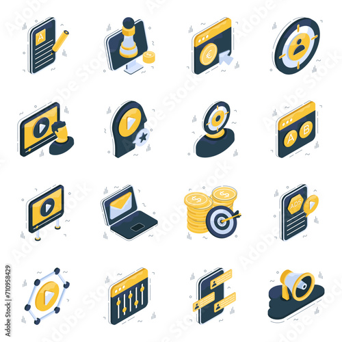 Set of Promotion Isometric Icons

